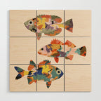 Fish collage Wood Wall Art Gallery Image 1
