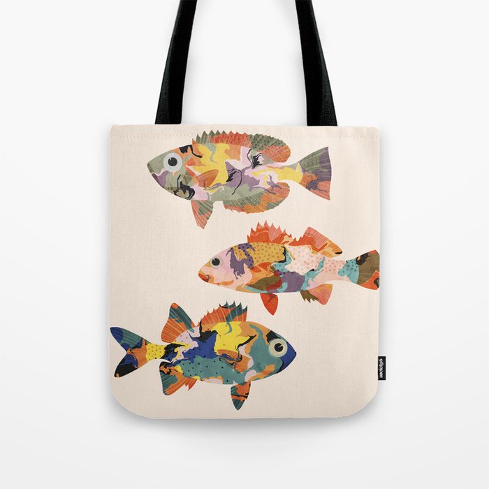 Fish collage Tote Bag Gallery Image 1