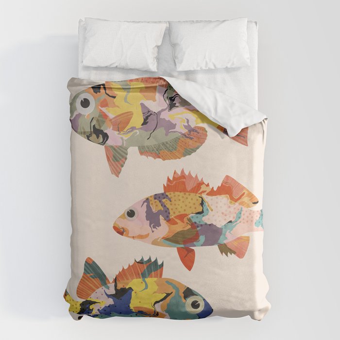 Fish collage Duvet Cover Gallery Image 1