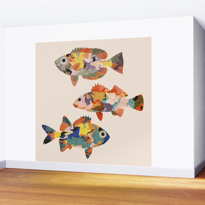 Fish collage Wall Mural Gallery Image 2