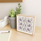 Purple Alien Abduction Toile De Jouy Pattern Mini Art Print Gallery Image 2