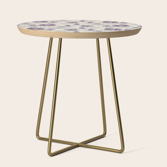 Purple Alien Abduction Toile De Jouy Pattern Side Table Gallery Image 1