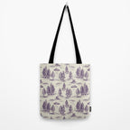 Purple Alien Abduction Toile De Jouy Pattern Tote Bag Gallery Image 2