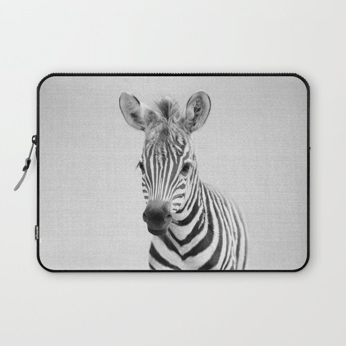 Baby Zebra - Black & White Laptop Sleeve Gallery Image 1
