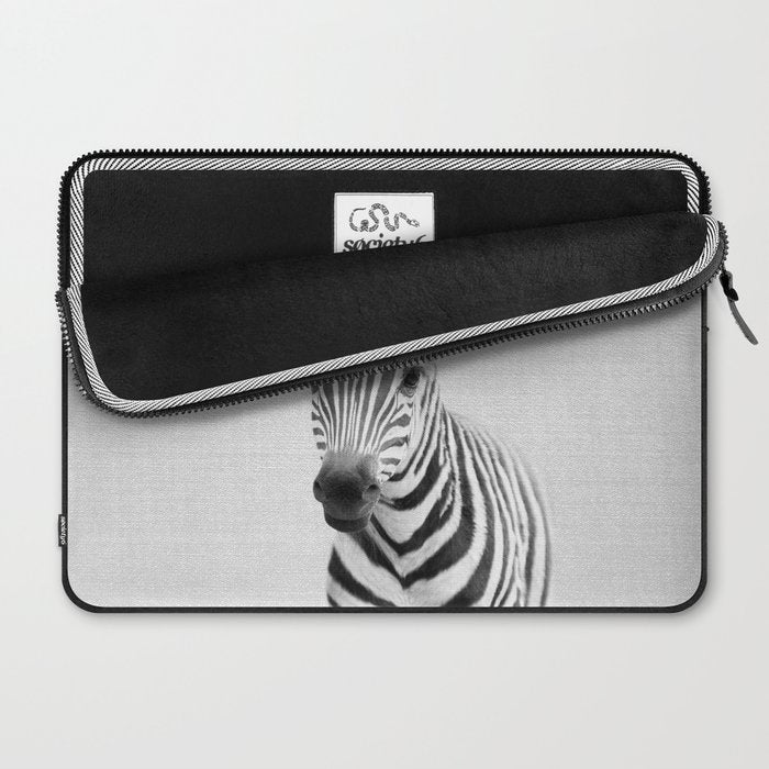 Baby Zebra - Black & White Laptop Sleeve Gallery Image 2