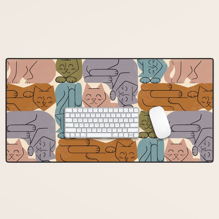 Stack of Cats No. 3 Desk Mat Gallery Image 1