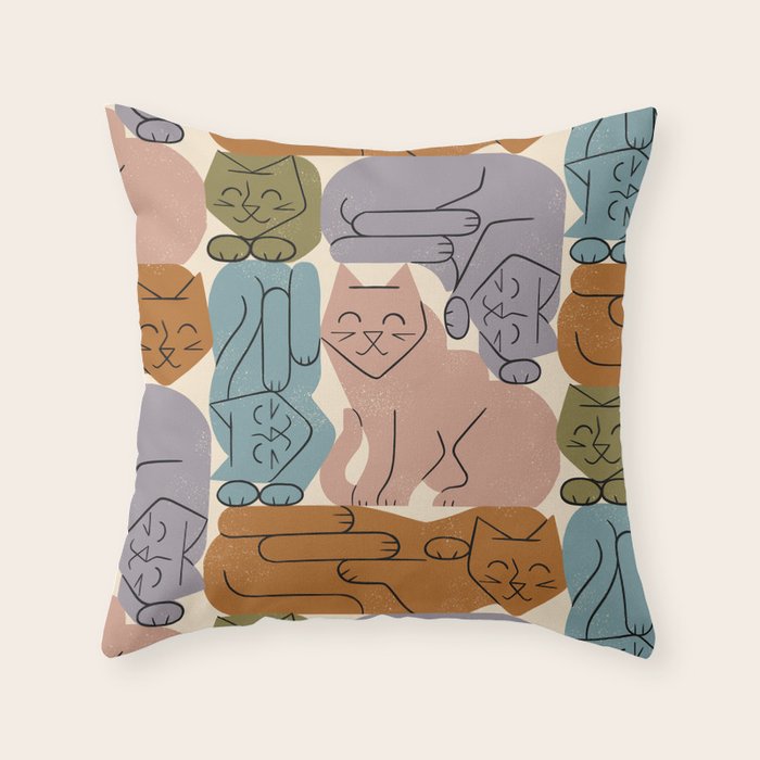 Stack of Cats No. 3 Throw Pillow Gallery Image 6
