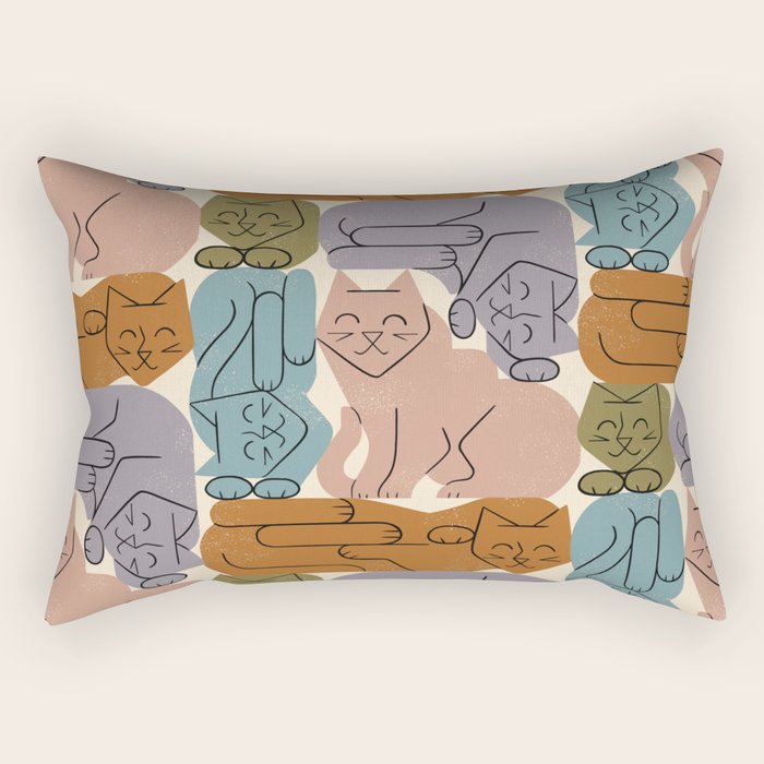 Stack of Cats No. 3 Rectangular Pillow Gallery Image 1