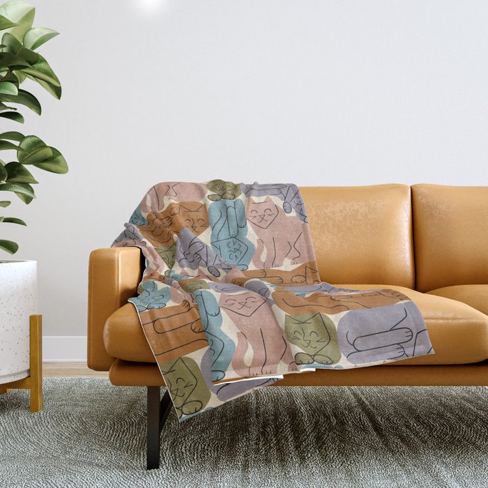 Stack of Cats No. 3 Throw Blanket Gallery Image 1