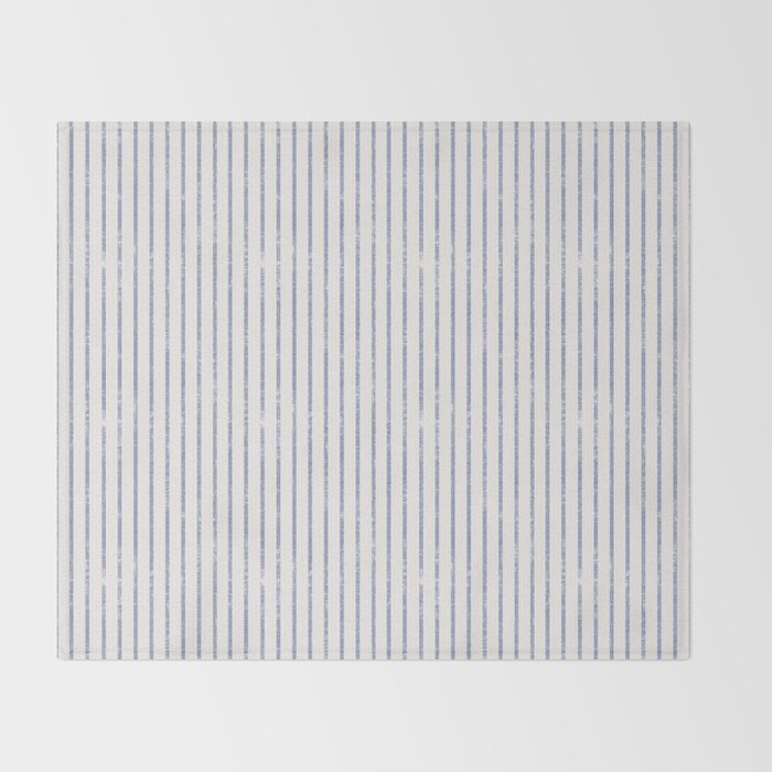 AEGEAN WIDE TICKING STRIPE Throw Blanket Gallery Image 2