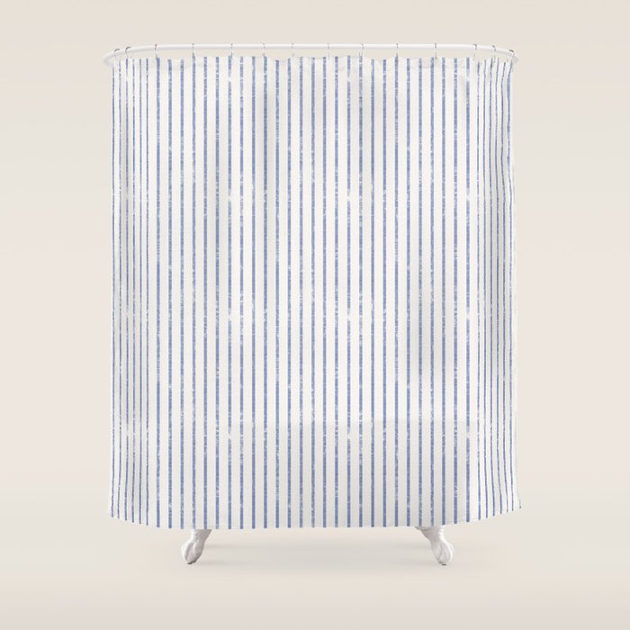 AEGEAN WIDE TICKING STRIPE Shower Curtain Gallery Image 1