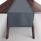 Modern Navy Blue Gray Solid Table Runner Gallery Image 1