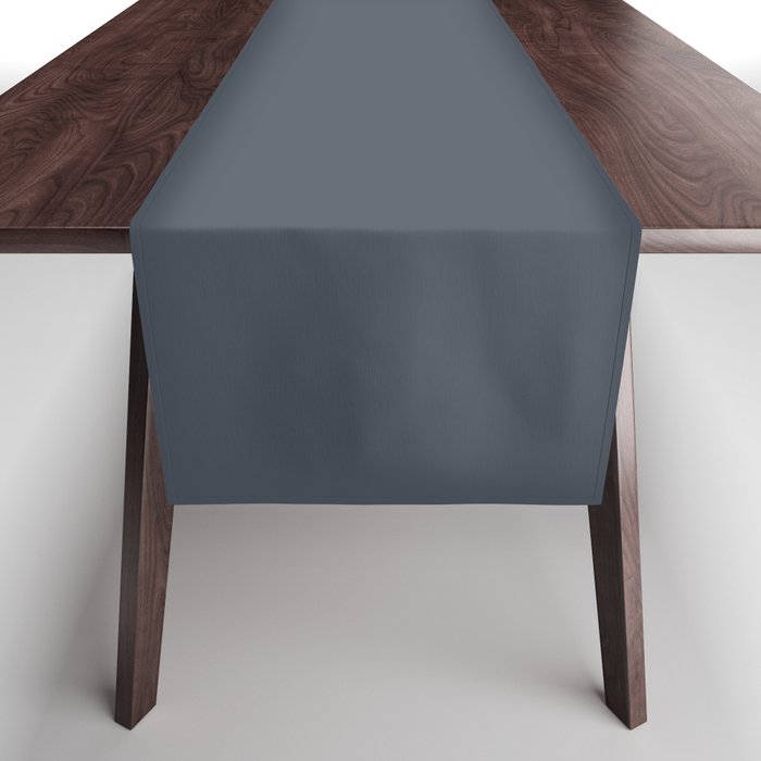 Modern Navy Blue Gray Solid Table Runner Gallery Image 1