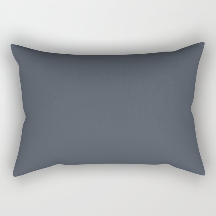 Modern Navy Blue Gray Solid Rectangular Pillow Gallery Image 2