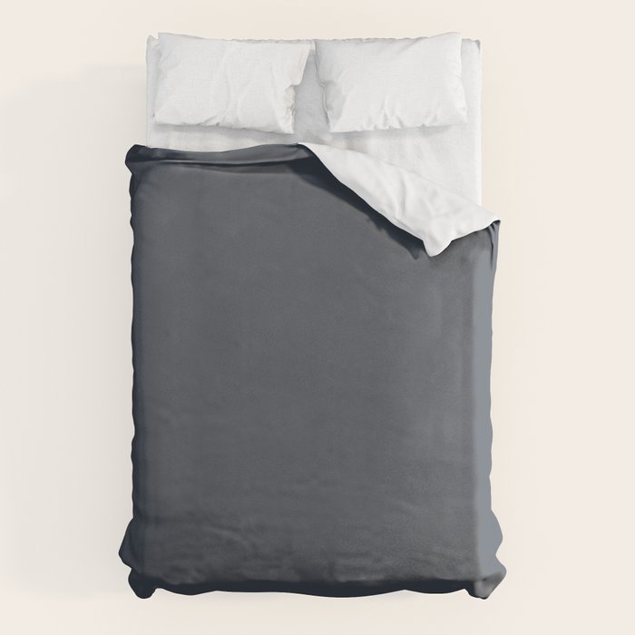 Modern Navy Blue Gray Solid Duvet Cover Gallery Image 6