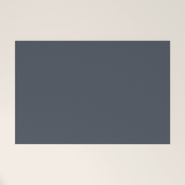 Modern Navy Blue Gray Solid Welcome Mat Gallery Image 1