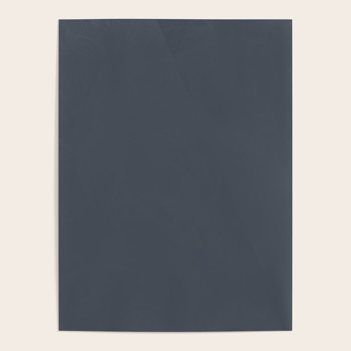 Modern Navy Blue Gray Solid Poster Gallery Image 4