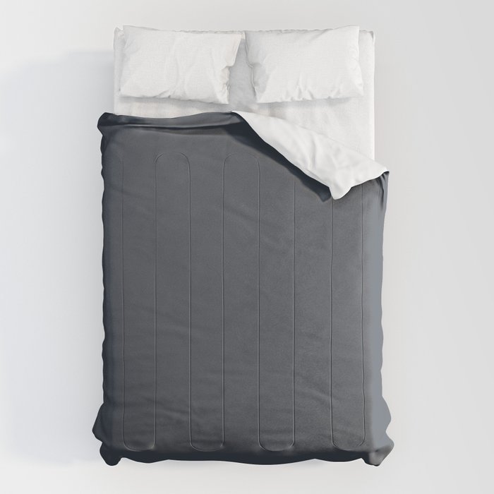 Modern Navy Blue Gray Solid Comforter Gallery Image 6