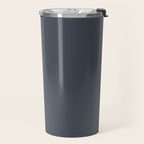 Modern Navy Blue Gray Solid Travel Mug Gallery Image 2