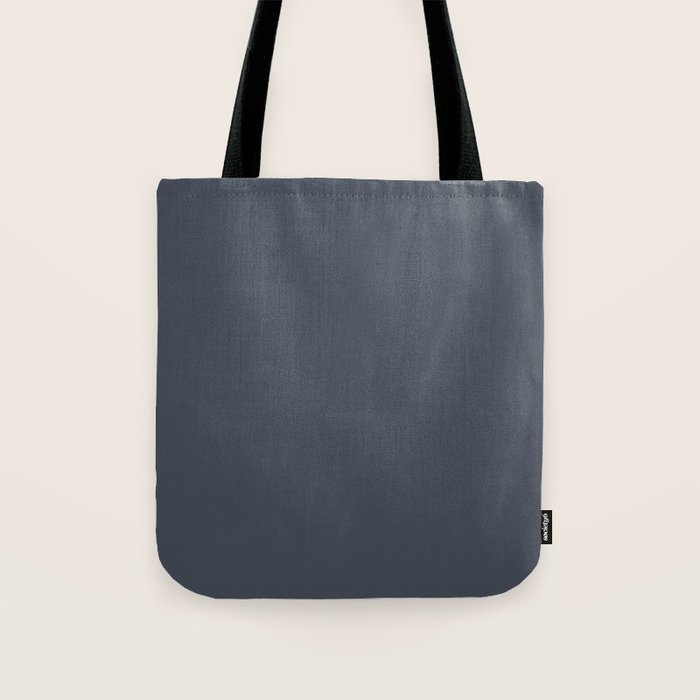 Modern Navy Blue Gray Solid Tote Bag Gallery Image 1