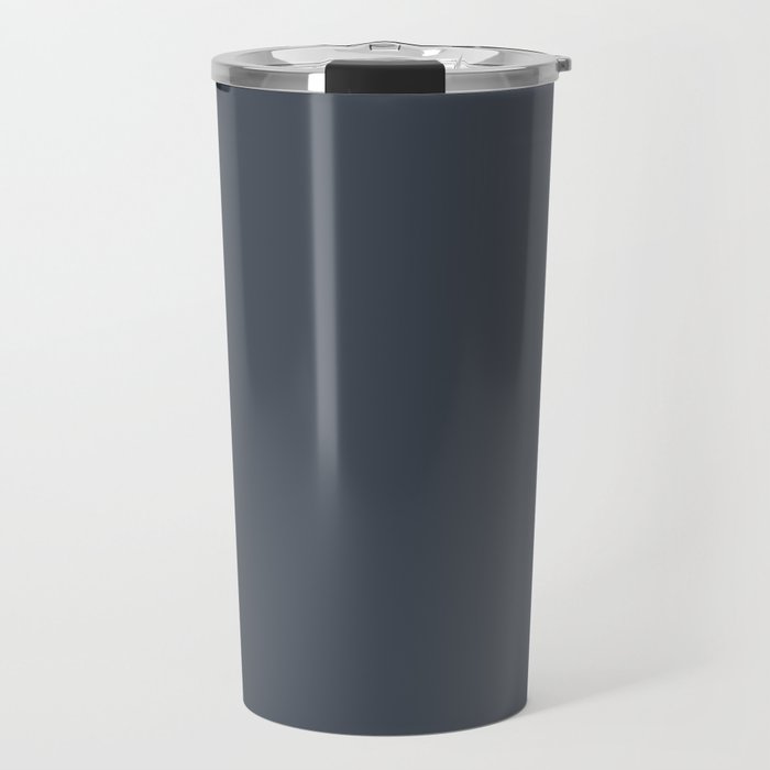Modern Navy Blue Gray Solid Travel Mug Gallery Image 1