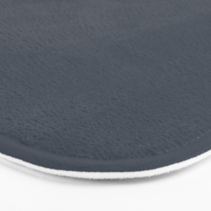 Modern Navy Blue Gray Solid Bath Mat Gallery Image 3