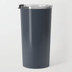 Modern Navy Blue Gray Solid Travel Mug Gallery Image 3