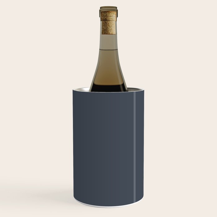 Modern Navy Blue Gray Solid Wine Chiller Gallery Image 2