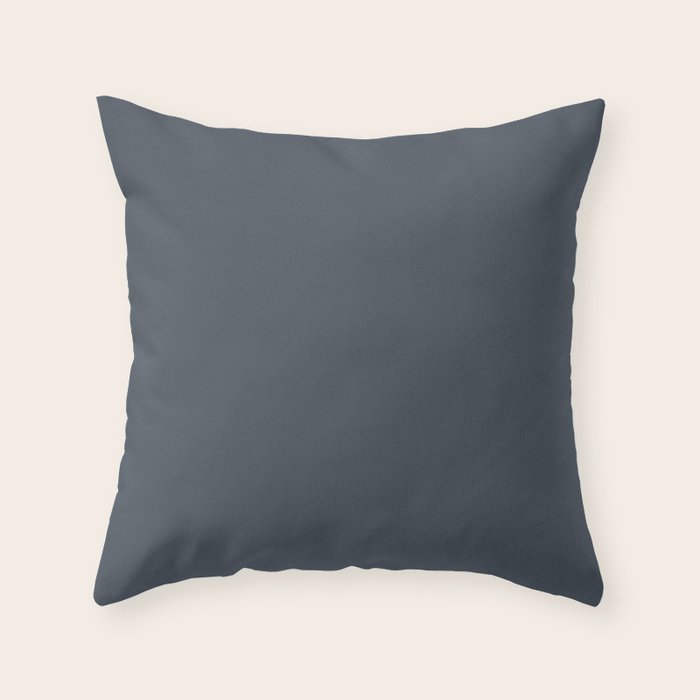 Modern Navy Blue Gray Solid Throw Pillow Gallery Image 6
