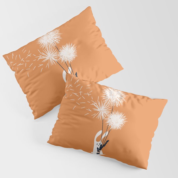 Bunny and Dandelion Bouquet Pillow Sham Gallery Image 1