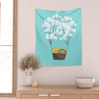 Hot cloud balloon - sun and rainbow Wall Tapestry Gallery Image 2