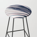 Contemporary Palm Leaf in Navy Blue and Blush Pink Stool Gallery Image 2