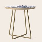 Contemporary Palm Leaf in Navy Blue and Blush Pink Side Table Gallery Image 1