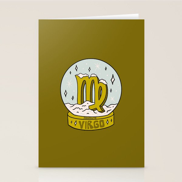 Virgo Snow Globe Stationery Card Gallery Image 2