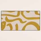Retro Mustard Scribbles - Abstract Mid Century Brush Desk Mat Gallery Image 3