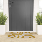 Retro Mustard Scribbles - Abstract Mid Century Brush Welcome Mat Gallery Image 3
