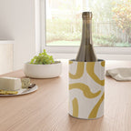 Retro Mustard Scribbles - Abstract Mid Century Brush Wine Chiller Gallery Image 4