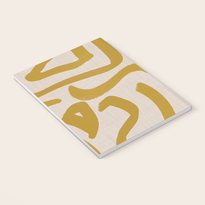Retro Mustard Scribbles - Abstract Mid Century Brush Notebook Gallery Image 3