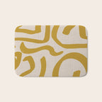 Retro Mustard Scribbles - Abstract Mid Century Brush Bath Mat Gallery Image 1