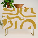 Retro Mustard Scribbles - Abstract Mid Century Brush Credenza Gallery Image 1