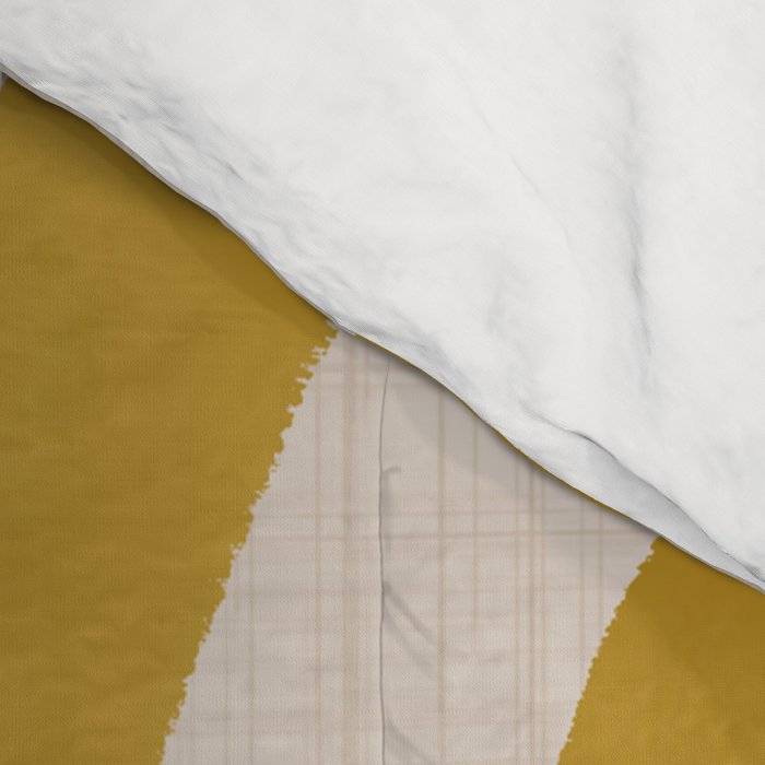 Retro Mustard Scribbles - Abstract Mid Century Brush Comforter Gallery Image 4
