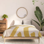 Retro Mustard Scribbles - Abstract Mid Century Brush Comforter Gallery Image 3