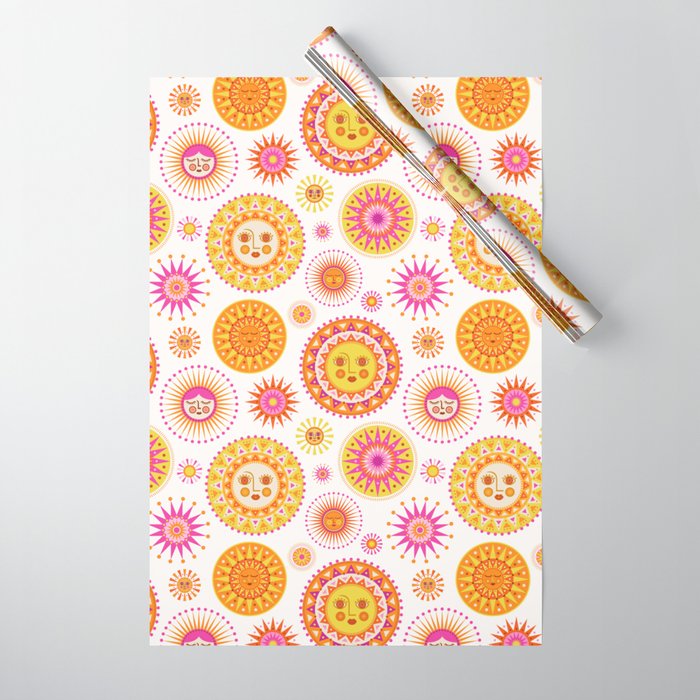 Here Comes the Sun - Pink and Yellow Wrapping Paper Gallery Image 1