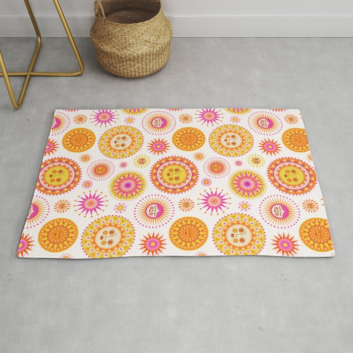 Here Comes the Sun - Pink and Yellow Rug Gallery Image 1