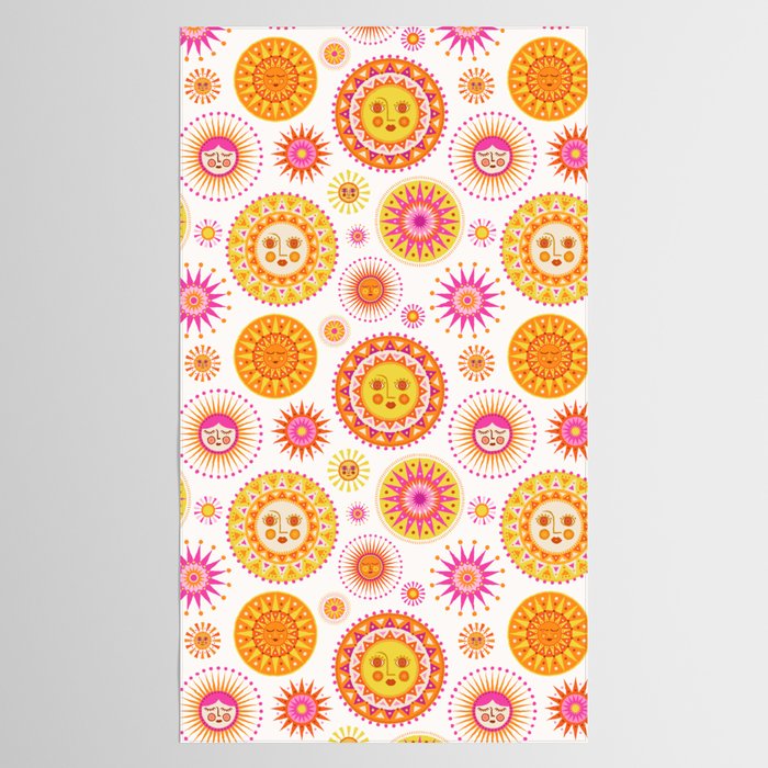 Here Comes the Sun - Pink and Yellow Tablecloth Gallery Image 2