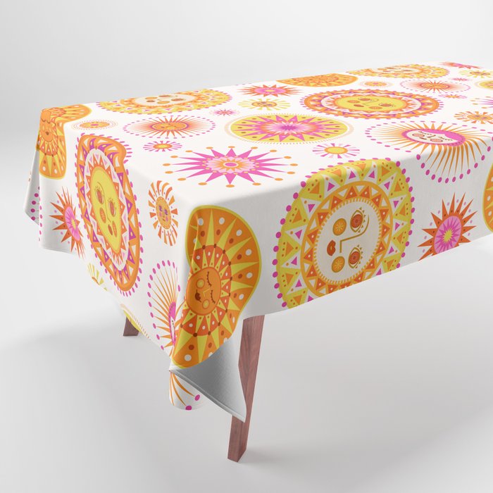 Here Comes the Sun - Pink and Yellow Tablecloth Gallery Image 1