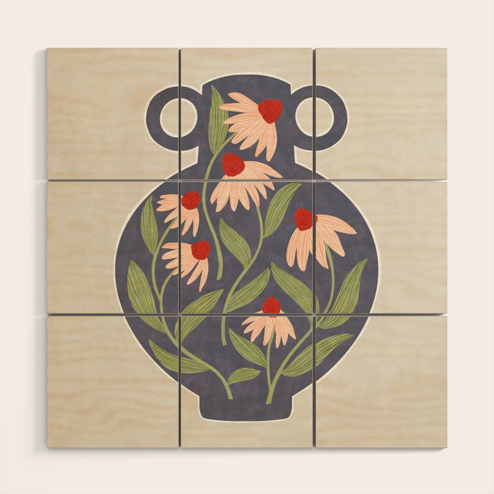 Vase of daisies Wood Wall Art Gallery Image 1
