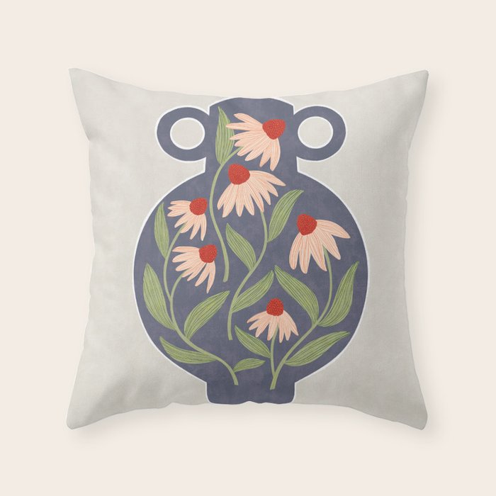 Vase of daisies Throw Pillow Gallery Image 6