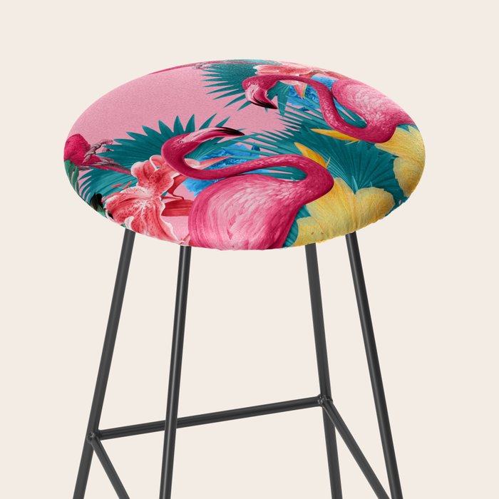 Flamingo and Tropical garden Stool Gallery Image 2