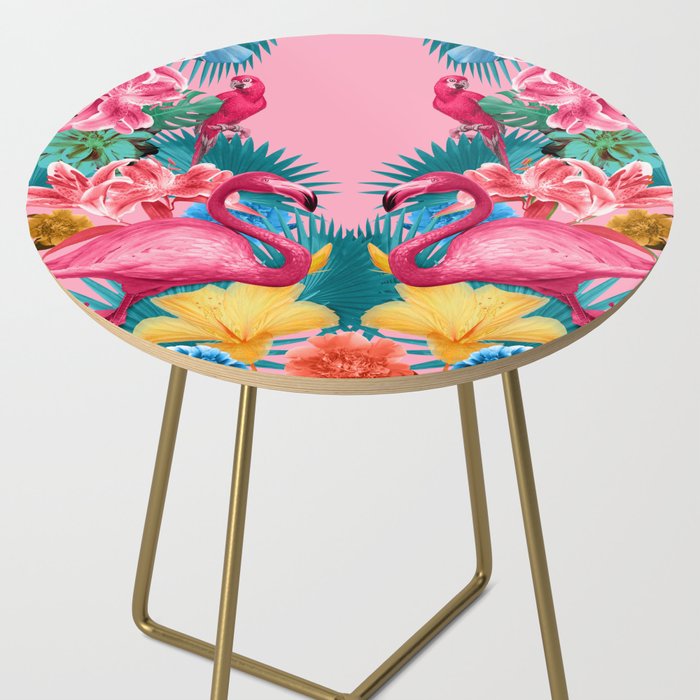 Flamingo and Tropical garden Side Table Gallery Image 2